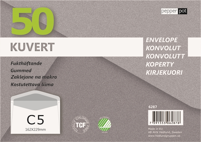 Kuvert C5 vita 50-pack